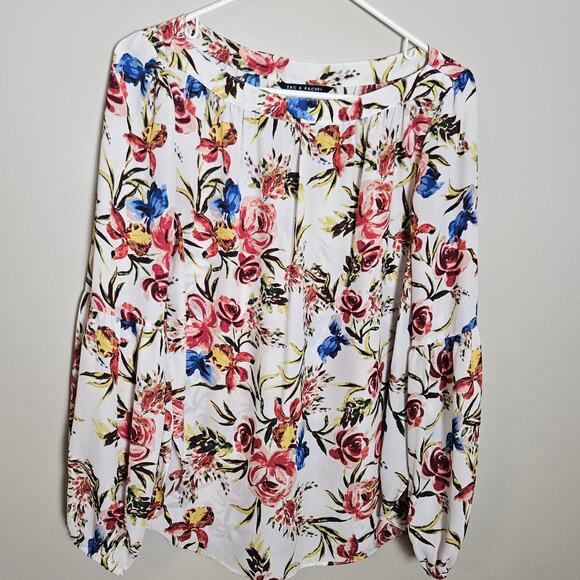 Zac & Rachel Floral Flowy Blouse Sz Small - Picture 2 of 16